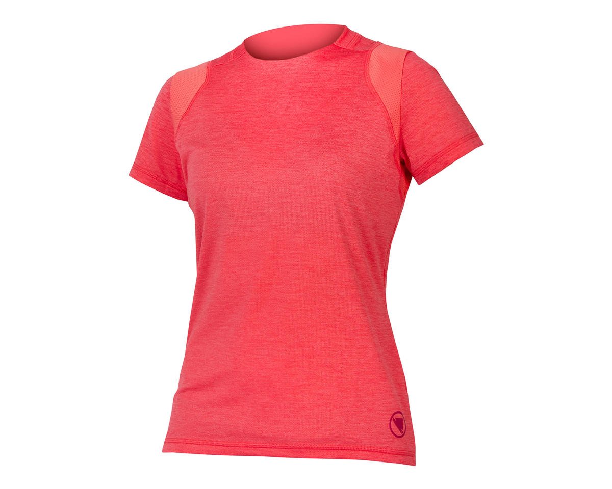 Endura Women's SingleTrack Short Sleeve Jersey (Punch Pink) (XL)
